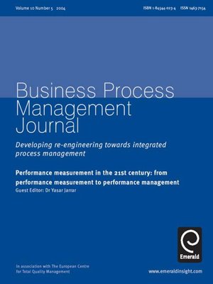 cover image of Business Process Management Journal, Volume 10, Issue 5